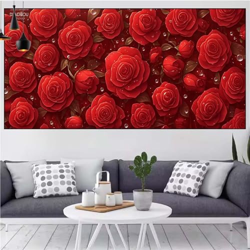 Rose Diamond Painting xxl 60x120cm Diamond Painting Erwachsene Blume Diamant Malerei Set,Mosaikherstellung Malen Nach Zahlen Cross Stickerei Kunst Leinwand Malerei Kits,Décor Geschenke Frauen CN-650 Rose Diamond Painting xxl 60x120cm Diamond Painting Erwachsene Blume Diamant Malerei Set,Mosaikherstellung Malen Nach Zahlen Cross Stickerei Kunst Leinwand Malerei Kits,Décor Geschenke Frauen CN-650 von Generic