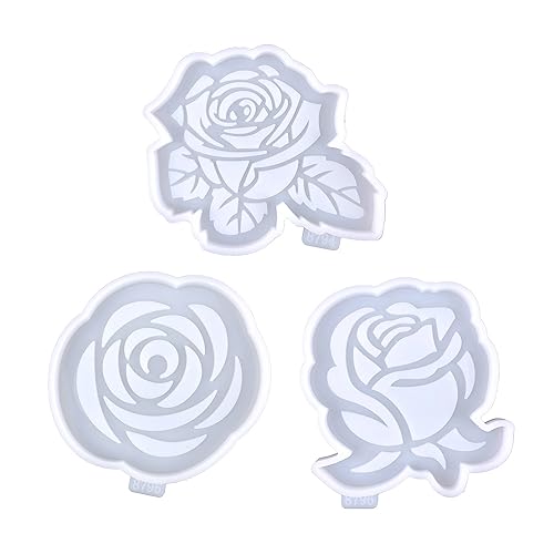 Rose Silikon Untersetzer Formen, Set von 3 Silikon Harz Formen Harz Cup Tray Form Untersetzer Formen Rose Blume Form für Epoxidharz Gießen Handwerk Rose Silikon Untersetzer Formen, Set von 3 Silikon Harz Formen Harz Cup Tray Form Untersetzer Formen Rose Blume Form für Epoxidharz Gießen Handwerk von Generic
