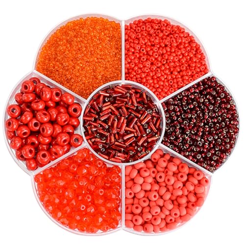Rote gemischte tschechische Glasperlen zur Herstellung von Armbändern, Halsketten, Ohrringen, Schlüsselanhängern und Kleidungsdekorationen. von Generic