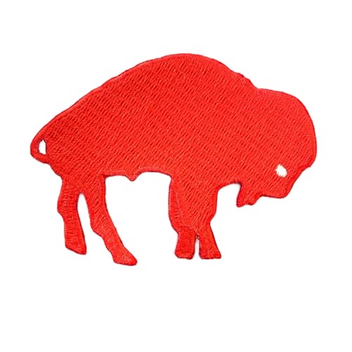 Roter Büffelaufnäher, stehend, Größe 7,6 cm, Fußball-Fan, Lieblings-Team, zum Aufbügeln oder Aufnähen, bestickt Roter Büffelaufnäher, stehend, Größe 7,6 cm, Fußball-Fan, Lieblings-Team, zum Aufbügeln oder Aufnähen, bestickt von Generic