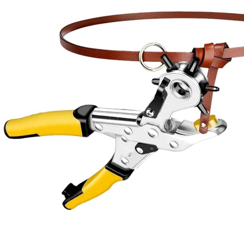Rotierende Lochzangen, Stanzwerkzeuge für Lederwaren, robuste rotierende Lochzange für Gürtel, ergonomische und professionelle Stanzwerkzeuge, 6 Größen für Collie von Generic