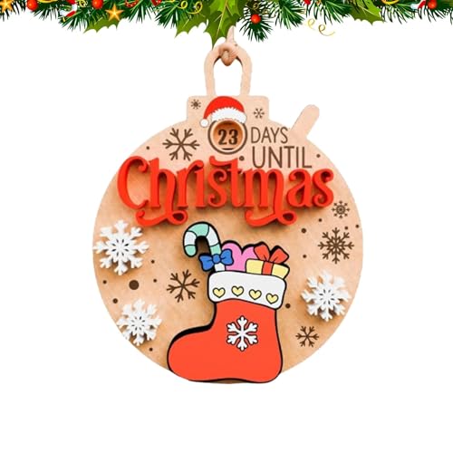 Rotierender Weihnachts-Countdown-Kalender für 25 Tage bis Weihnachten | Weihnachtsschmuck aus Holz rotierendes Schild für Adventskalender - Weihnachtskalender von Generic