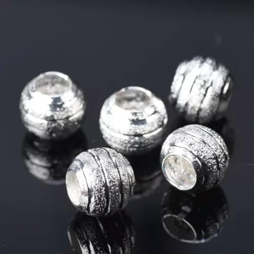Runde, Matte Kreise, Hohle Metallperlen mit großem Loch, Gold/Silber, 8 mm/10 mm, 30 STK. Runde, Matte Kreise, Hohle Metallperlen mit großem Loch, Gold/Silber, 8 mm/10 mm, 30 STK. von Generic