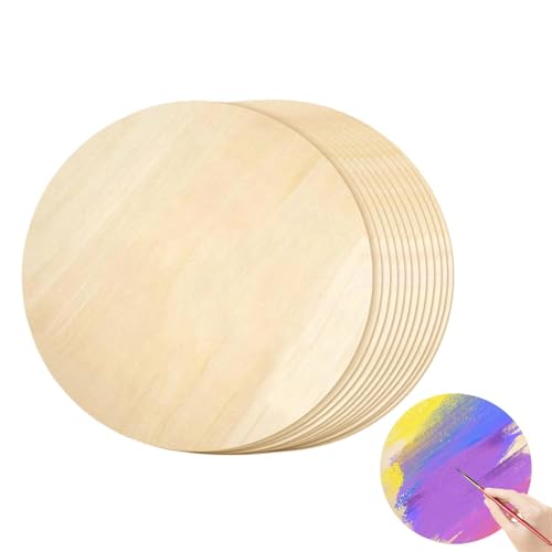 Runde Holzscheiben, unvollendete Holzkreise | 12 Blanko-Kreisscheiben | 12 Zoll Rustikales Schild für Handwerk, Malerei, Gravur, Untersetzer, Heimdekoration Runde Holzscheiben, unvollendete Holzkreise | 12 Blanko-Kreisscheiben | 12 Zoll Rustikales Schild für Handwerk, Malerei, Gravur, Untersetzer, Heimdekoration von Generic