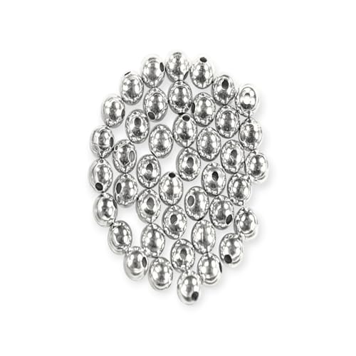 Runde Kunststoffperlen, 5 mm, silber-metallisch, 84 Stück, für DIY-Schmuckherstellung von Generic