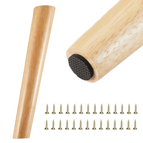Runde Möbelbeine Sofabeine 4er Set holzfüße für mobel 10cm 20cm 30cm 60cm 70cm Schränke Beine Füße Konisch Möbelfüße mit Anti Rutsch Matten(50cm) von Generic