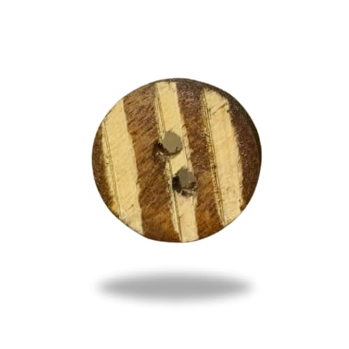 Runrise Holzknöpfe, natürlich, glänzend, dunkelbraun, 2 Löcher, 5 Stück von Generic