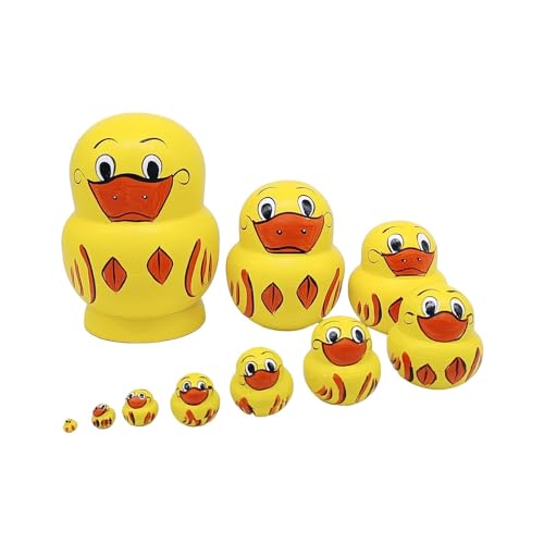 Russische Stapelpuppen | 10pcs russische Nistpuppenspielzeugkit | Desktop -Ornament für Schränke, Wohnzimmer, Bücherregale von Generic