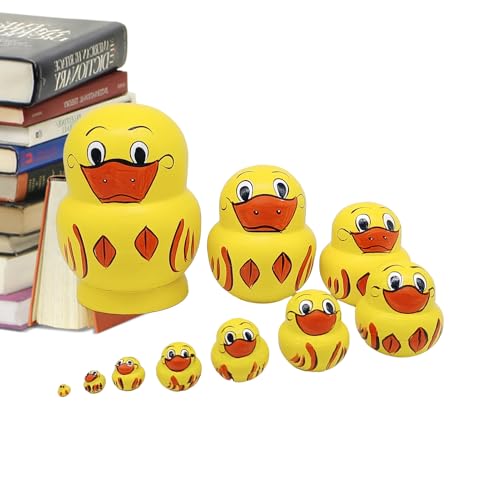 Russische Stapelpuppen-handgefertigte hölzerne Nistfiguren, 10-teiliges Ententhema Set | Klassische -Spielzeugkollektionen für Home Display, Regaldekoration, Kinderzimmer -Spielzimmerdekora Russische Stapelpuppen-handgefertigte hölzerne Nistfiguren, 10-teiliges Ententhema Set | Klassische -Spielzeugkollektionen für Home Display, Regaldekoration, Kinderzimmer -Spielzimmerdekora von Generic