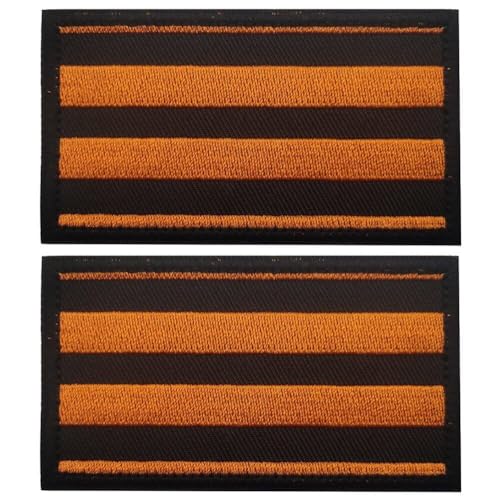 Russland Saint George Band-Stickerei-Patch 2 Stück Klettverschluss Emblem-Patch Militär-Patch für Hüte Taschen Kleidung von Generic