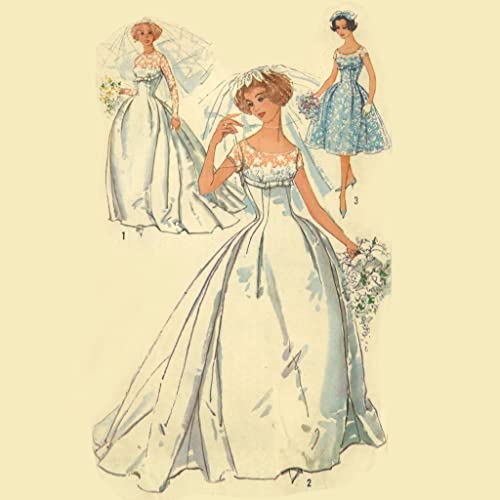 S2835 Schnittmuster, romantisches Hochzeitskleid, Brustumfang: 81,3 cm, Schwarz / Weiß von Générique
