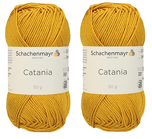 SMC Catania Originals 100% merzerisiertes Baumwollgarn, insgesamt 100 g, 50 g, 136 Yrds Amigurumi Garn Fine-Sport 2 (249 Gold) von Generic