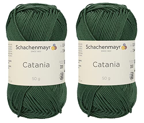 SMC Catania Originals 100% merzerisiertes Baumwollgarn, insgesamt 100 g, 50 g, 136 Yrds Amigurumi Garn Fine-Sport 2 (419 Weihnachtsbaum) von Generic