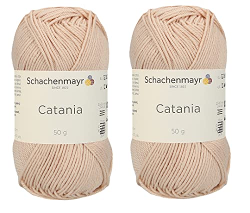 SMC Catania Originals 100% merzerisiertes Baumwollgarn, insgesamt 100 g, 50 g, 136 Yrds Amigurumi Garn Fine-Sport 2 (436 Elfenbein) von Generic