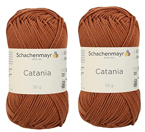 SMC Catania Originals Garn, 100 % merzerisierte Baumwolle, insgesamt 100 g, je 50 g, 136 m Amigurumi-Garn Fine-Sport 2 (426 Fuchs) s) von Generic