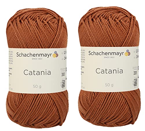 SMC Catania Originals Garn, 100 % merzerisierte Baumwolle, insgesamt 100 g, je 50 g, 136 m Amigurumi-Garn Fine-Sport 2 (426 Fuchs) s) von Generic