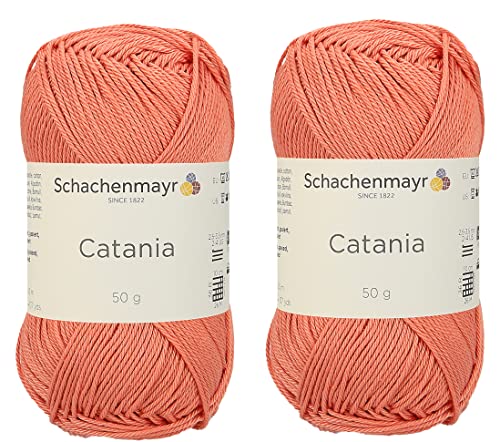 [Set mit 2 Knäuel] SMC Catania Originals 100 % merzerisiertes Baumwollgarn, insgesamt 100 g. Je 50 g / 125 m Amigurumi-Garn Fine-Sport 2 (427 SCAMPI) von Generic