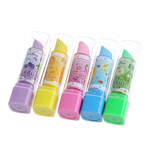 STÜCK Lippenstift Rotary Radiergummi Kawaii Schreibwaren Studentenpreis Kinder Geschenk Büro Schulbedarf Zufällige Farbe Practical and Professional von Generic