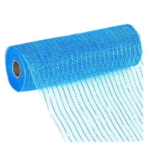 Sackleinen-Deko-Netz, 25,4 cm breit, Deko-Poly-Deko-Netzband, Geschenkband für, Tür, Kranz, Dekoration, DIY, Basteln GTn681 (Blue, One Size) von Generic