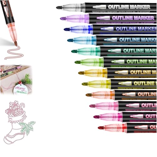 Sakesfor/Neattidyly Magische Stifte, Neattidyly/Endurancte/Rightfavour Marker Pen For Highlight, Double Line Outline Pens For Painting, Label, Greeting Card (24 Colors) von Generic
