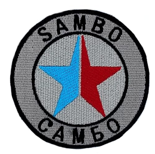 Sambo Patch (7,6 cm) bestickt zum Aufbügeln / Aufnähen auf Abzeichen CCCP Russland MMA Russisches Wrestling Emblem Wappen Kampfsport Geschenk Patches von Generic