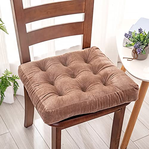 Samt-Sitzkissen 20 x 20 extra Dicke Stuhlkissen für Esszimmerstühle quadratische Stuhlpolster Indoor für Esszimmerstühle weicher Samtstoff für Büro Schreibtisch Wohnzimmer Komfort Dicke Polsterung von Generic