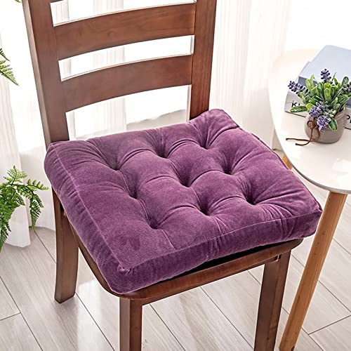 Samt-Sitzkissen 20 x 20 extra Dicke Stuhlkissen für Esszimmerstühle quadratische Stuhlpolster Indoor für Esszimmerstühle weicher Samtstoff für Büro Schreibtisch Wohnzimmer Komfort Dicke Polsterung von Generic