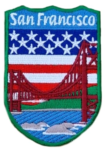 San Francisco California Shield Patch (7,6 cm) zum Aufbügeln, Abzeichen für Reisen, USA, Souvenir, Emblem für Rucksäcke, Jacken, Hüte, Taschen, Handwerk, Geschenkflicken von Generic