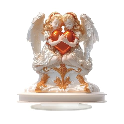 San Valen Engel mit Flügeln aus Acryl, flache Ornament Basis | Kreative 2D Acryl Engelsflügel Dekoration für Zuhause und Arbeitsplatz Tischdekoration San Valen Engel mit Flügeln aus Acryl, flache Ornament Basis | Kreative 2D Acryl Engelsflügel Dekoration für Zuhause und Arbeitsplatz Tischdekoration von Generic