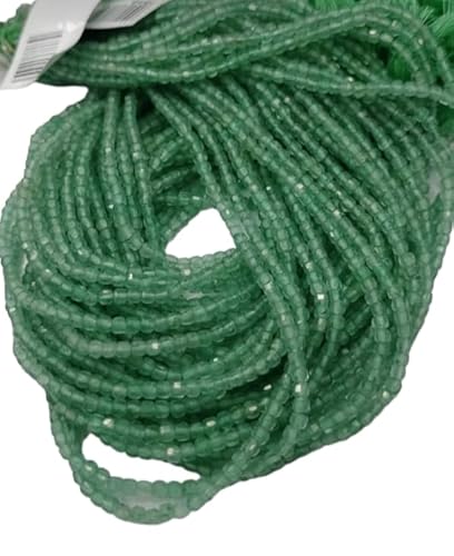 Sana Gems Natürliche grüne Aventurin-Steinperlen, handgefertigt, würfelförmig, 33 cm Strang, grüner Aventurin, glatte Perlen, feine Qualität für die Schmuckherstellung von Generic