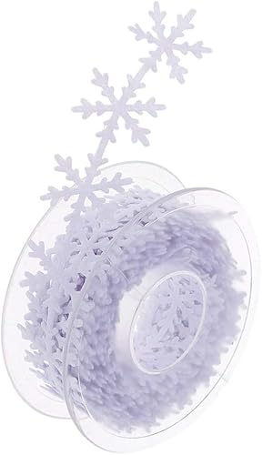 Satin-Schneeflocken-Spitzenband für Weihnachten, Nähen, Kleidung, Dekoration, 10 m (weiß) von Generic