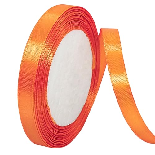 Satinband-Rollen-Set, verschiedene Farben, dekorative Bastelbänder für Geschenkverpackungen, DIY-Projekte, Schleifen und Event-Dekorationen, 2,8 cm breit, Orange von Generic