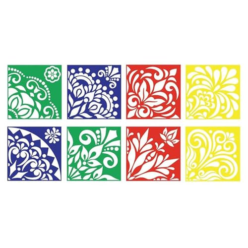 Schablone zum Malen auf Leinwand, Boden-Malschablonen | Wiederverwendbare Blumenschablonen 8 Stück | Wandschablonen | Malvorlagen für Zuhause, Tische, Schränke, Kissenbezüge, Taschen von Generic