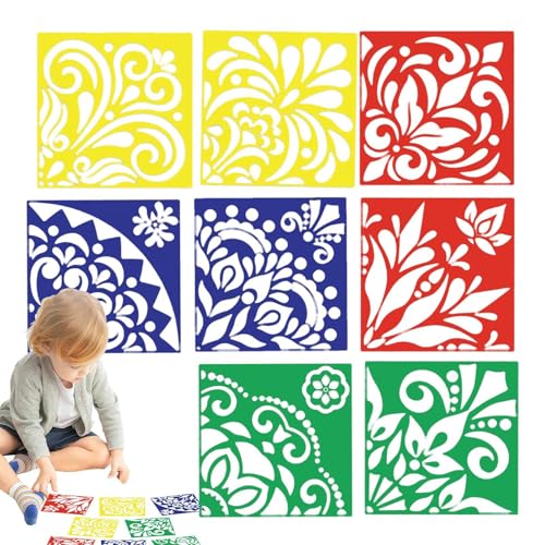 Schablonen für Wandmalerei, Schablonen zum Malen auf Leinwand, 8-teilige Malschablonen für Blumen, Möbelschablonen für Zuhause, Schlafzimmer von Generic