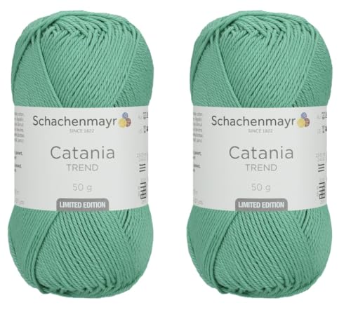 Schachenmayr Catania Limited Edition Colors – Seltenes merzerisiertes Baumwollgarn zum Häkeln und Stricken – 2 Knäuel weiches Amigurumi 2 feines Sportgarn von Generic