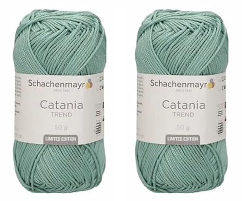 Schachenmayr Catania Limited Edition Farben – 2 Knäuel merzerisiertes Baumwollgarn, seltene Farboriginale, weiches Amigurumi zum Häkeln und Stricken, 2 feine Sportgewichte von Generic