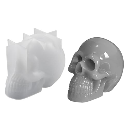 Schädel Kerzenform - Halloween Silikonform, Totenkopf Gießform | Aromakerzen Seifenherstellung, Schädel Bastelform, Kerzenform Für Halloween Events, Schafft Einzigartige Gruselige Dekorationen von Generic