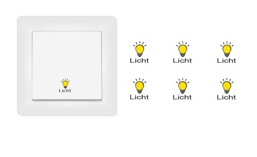 Schalter Aufkleber 6 Stück Lichtaufkleber mit Beschriftung Licht Sticker mit Schriftzug (RP39) (14 mm) von Generic