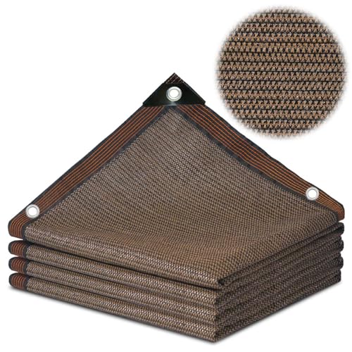 Schattiernetz 85% Windschutznetz mit Ösen Balkonsegel Hagelschutznetz UV-Schutz Sichtschutz für Garten Gemüsegarten 1x1 2x3 4x3 5x6 6x6 4x7 3x10m Braun(2x4（m）) von Generic
