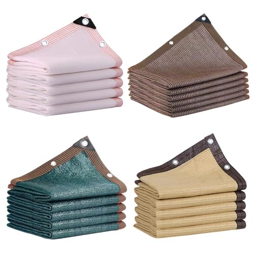 Schattierungsnetz Atmungsaktiv Schattiernetz Mit Ösen Anti UV Windschutznetz Schattennetz Für Gewächshaus Rechteckig Sonnennetz, Für Pergola Garten Balkon(Beige,2.0 x 2.0 M) von Generic