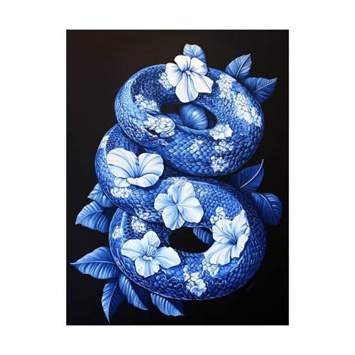 Schlange Malen Nach Zahlen Erwachsene Muster Malen Nach Zahlen 135 x 100cm DIY Basteln Erwachsene Klarheit Farbe Leinwan Bilder mit Acrylfarben Set 3 Typen Pinsel für Wanddeko Wohnzimmer 2YH-12907 von Generic