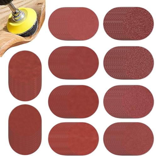 Schleifscheibe für Bohrmaschine - Glasschleifpads von 80 bis 3000 Schleifset Auto | Zubehör für Rotationswerkzeuge, Schleifscheiben für Möbel aus von Generic
