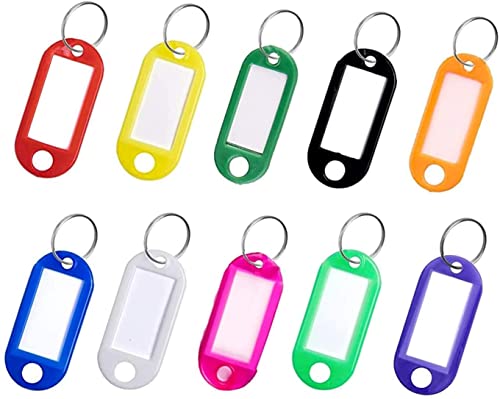 Schlüsselanhänger, 10 Stück Schlüsselanhänger mit Etiketten, Schlüsselanhänger, ID, Kunststoff, Schlüsselanhänger mit Spaltringen für Gepäck, Haustiernamen, Memory-Stick-Tags, 10 Farben Schlüsselanhänger, 10 Stück Schlüsselanhänger mit Etiketten, Schlüsselanhänger, ID, Kunststoff, Schlüsselanhänger mit Spaltringen für Gepäck, Haustiernamen, Memory-Stick-Tags, 10 Farben von Generic