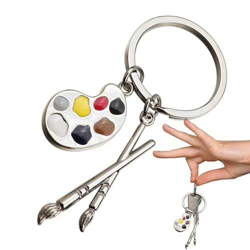 Schlüsselanhänger mit Anhänger, Künstlerschlüsselanhänger - Kunststudent Kunstlehrer Schmuck, Malerschmuck, Schlüsselanhänger mit und Pinsel für Künstler, Mode Souvenir für Kinder, Schmuck p von Generic