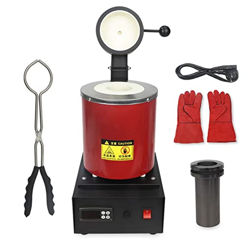 Schmelzofen, Laborausrüstung, Elektrischer Goldschmelzofen - Digitales Metallschmelzmaschinen-Kit zum Raffinieren von Gold und Silber, mit Graphittiegel, Zange und Handschuhen Schmelzofen, Laborausrüstung, Elektrischer Goldschmelzofen - Digitales Metallschmelzmaschinen-Kit zum Raffinieren von Gold und Silber, mit Graphittiegel, Zange und Handschuhen von Generic