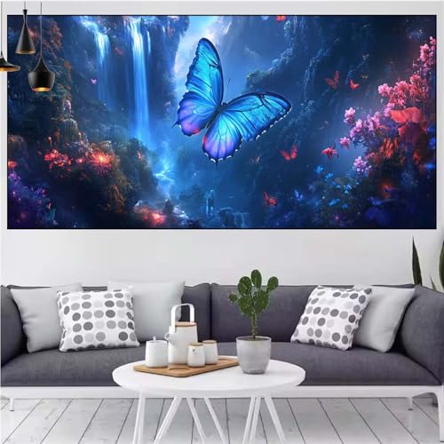 Schmetterling Diamond Painting xxl 80x160cm Diamond Painting Erwachsene Landschaft Diamant Malerei Set,Mosaikherstellung Malen Nach Zahlen Cross Stickerei Kunst Leinwand Malerei Kit,Gift Frauen CN-417 von Generic
