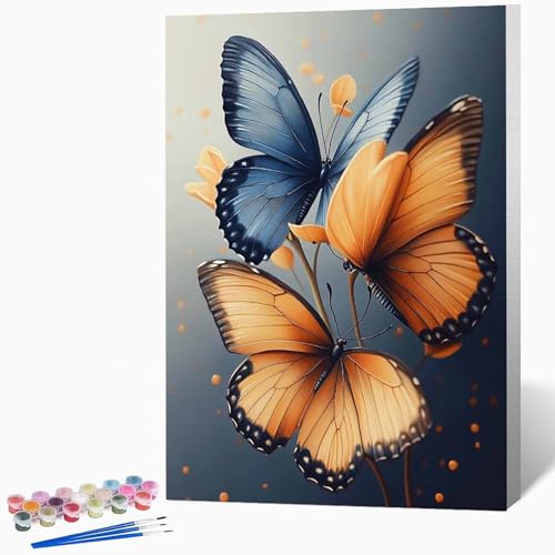 Schmetterling Malen Nach Zahlen Erwachsene Abstrakt Malen Nach Zahlen DIY Set Erwachsene 100 x 135 cm, Kreativ Handgemalt Leinwand Set Mit 3-Pinseln Und Acrylfarbe, Geschenke (Ohne Rahmen) -LKF0799O0 von Generic