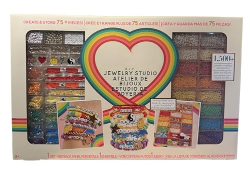 Schmuckherstellungs-Set, über 1500 Teile, mit Aufbewahrungsbox, Alphabet-Perlen und Charms, buntes Set, ab 8 Jahren Schmuckherstellungs-Set, über 1500 Teile, mit Aufbewahrungsbox, Alphabet-Perlen und Charms, buntes Set, ab 8 Jahren von Generic