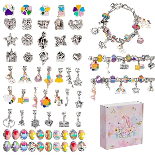 Schmuckherstellungsset für Mädchen, Perlenarmbänder, Schmuckherstellungsset für Kinder, handgefertigtes Perlen-Armband-Set, Perlen-Bastelset für von Generic