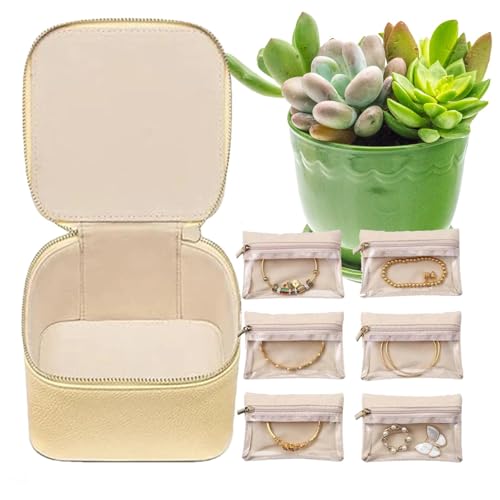 Schmuckschatulle aus Leder für Reisen – stationäre Aufbewahrungsbox, Aufbewahrungsbehälter | Pu Leather Jewelry Organizer Aufbewahrung Schmuckkästchen mit 6 Reißverschlusstaschen für 6 Schmuckschatulle aus Leder für Reisen – stationäre Aufbewahrungsbox, Aufbewahrungsbehälter | Pu Leather Jewelry Organizer Aufbewahrung Schmuckkästchen mit 6 Reißverschlusstaschen für 6 von Generic